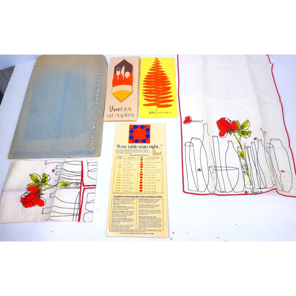 Vtg 70s Vera Neumann Sales Kit Ephemera Booklets Orig Envelope & Unused Napkins